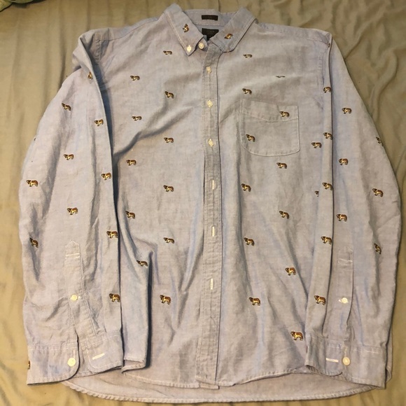 J. Crew Other - Long Sleeve Collared Button-Up with Dogs : J. Crew